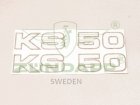 Dekal "KS50" vit/svart (per styck/sida)