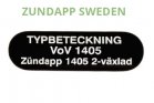 Typbeteckningsdekal VoV1405 till ZÜNDAPP modell 434