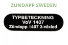 Typbeteckningsdekal VoV1407 till ZÜNDAPP KS50 modell 517 1970-1974
