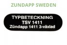 ZM343 Typbeteckningsdekal TSV1411 till ZÜNDAPP ZD30 modell 446-44 Kompis